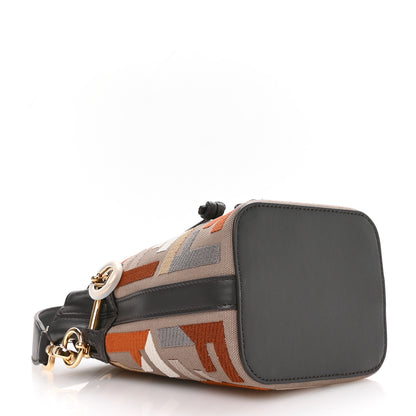 Fendi Kuban Canvas Vitello King F is Fendi FF Embroidered Mini Mon Tresor Bucket Bag Tartufo Ebano Multicolor 4 of 10