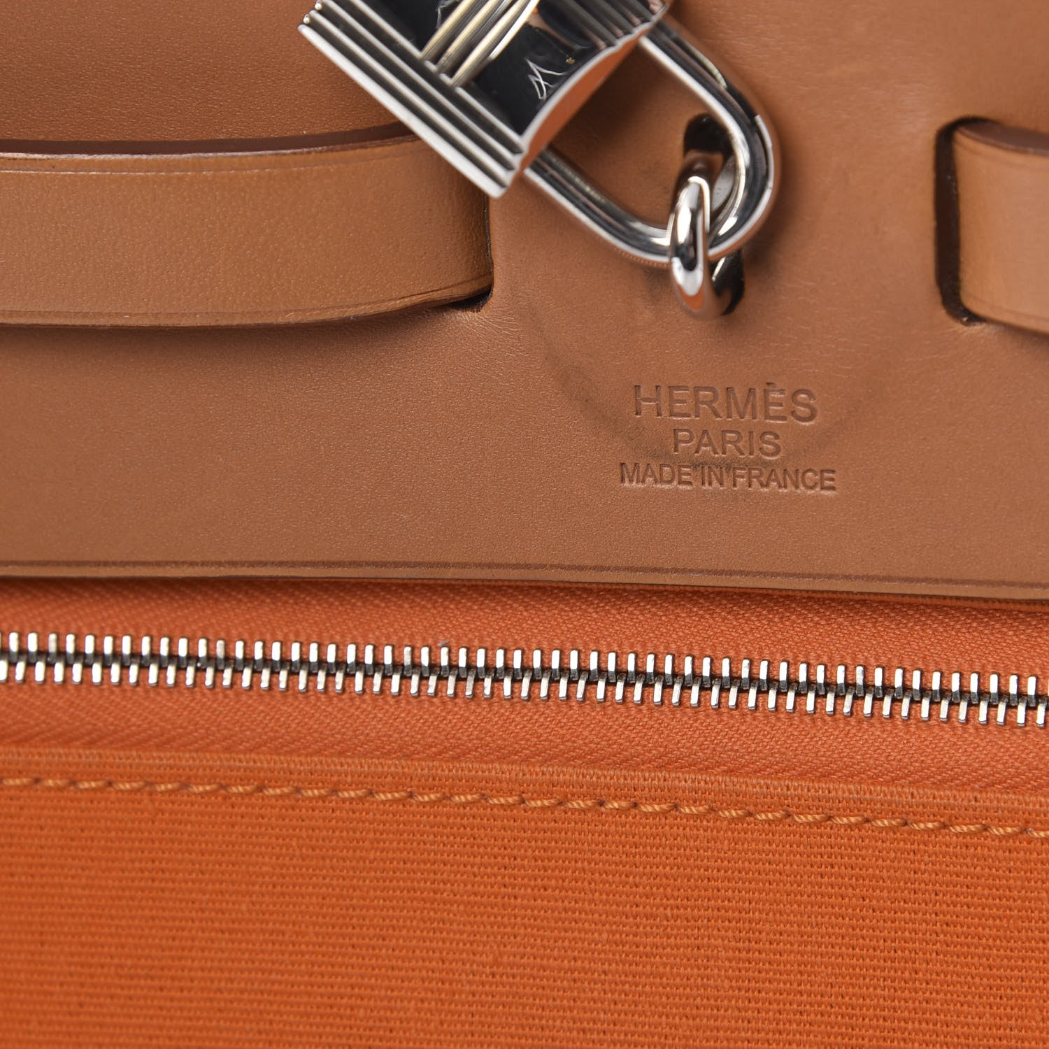 Hermes Vache Hunter Toile Herbag Zip 39 PM Orange 15 of 19