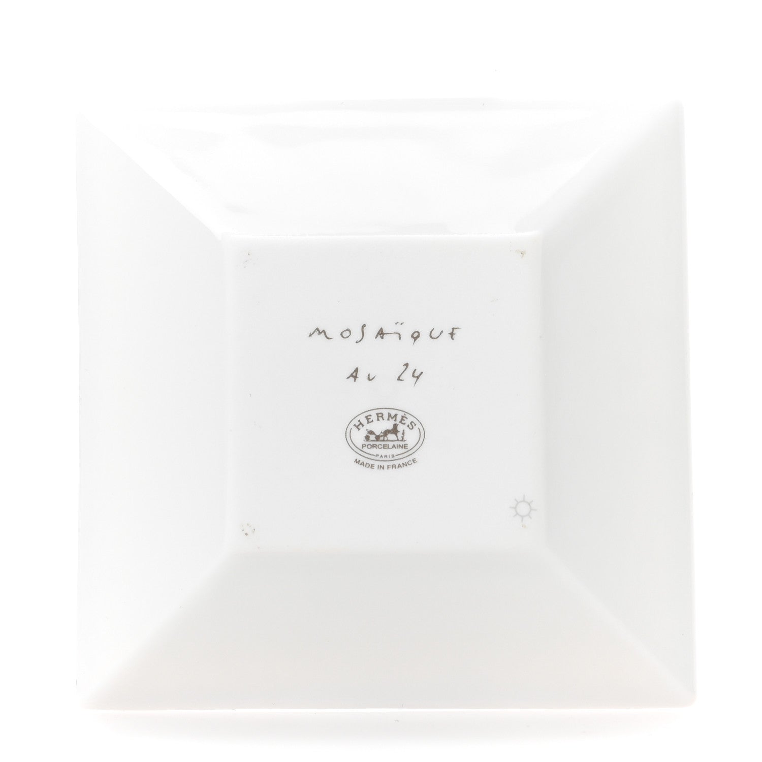 Hermes Porcelain Mosaique Au 24 Platinum Square Plate N°1 3 of 4
