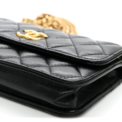 Chanel Lambskin Quilted Pillow Crush Flap Phone Holder With Chain Black 10 of 10
