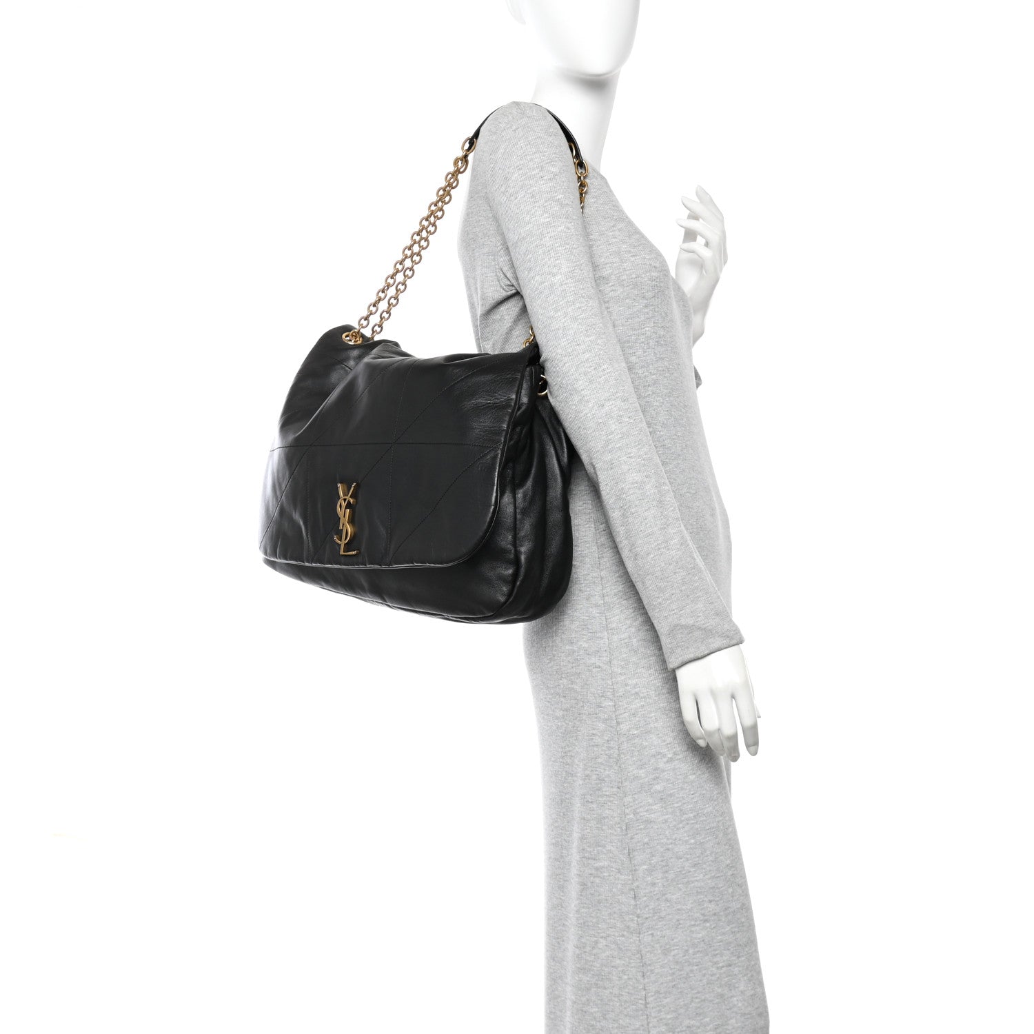 Saint Laurent Lambskin Matelasse Monogram Large Jamie 4.3 Black 2 of 9