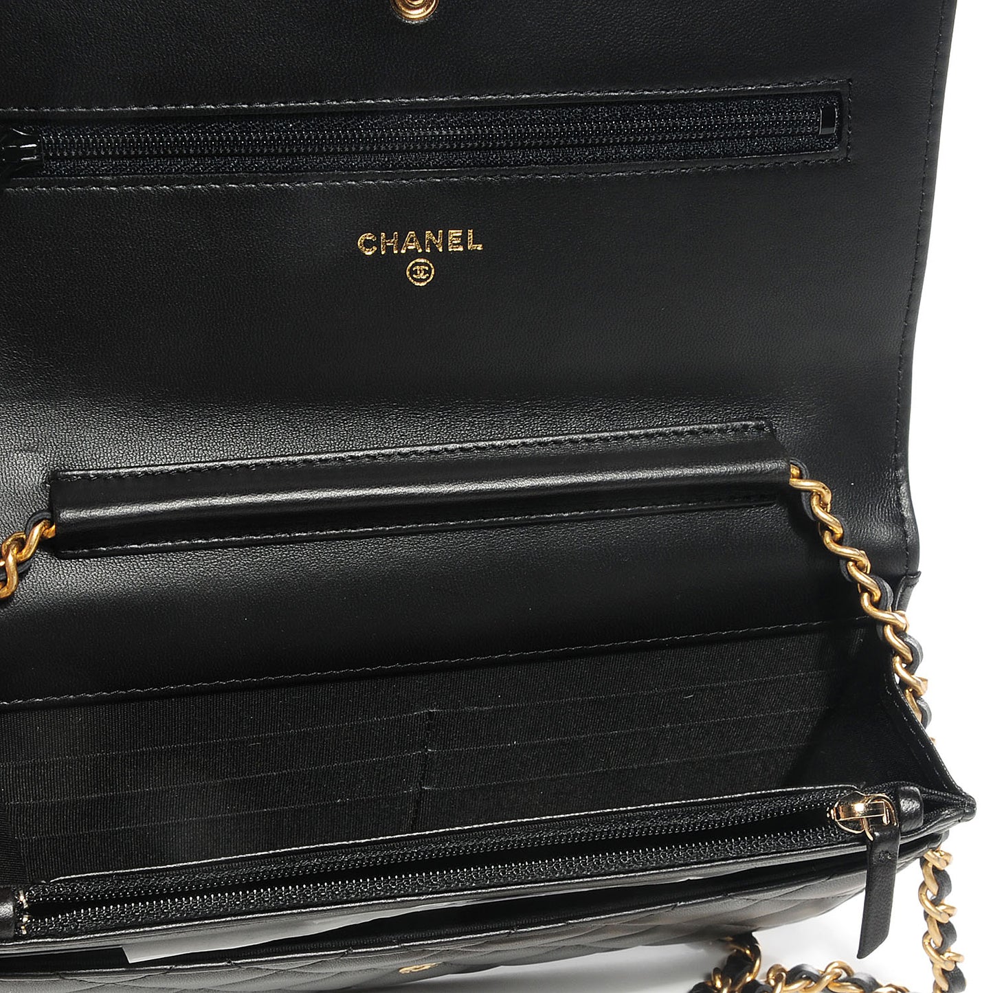 Lambskin Quilted Boy Wallet On Chain WOC Black