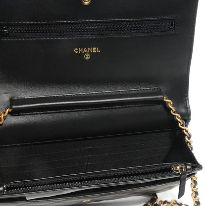Chanel Lambskin Quilted Boy Wallet On Chain WOC Black 8 of 9