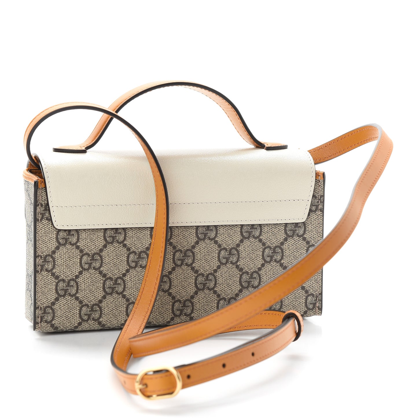 GG Supreme Monogram New Sakai Calfskin Mini Padlock Top Handle Shoulder Bag Beige Ebony Mystic White Sun Oil