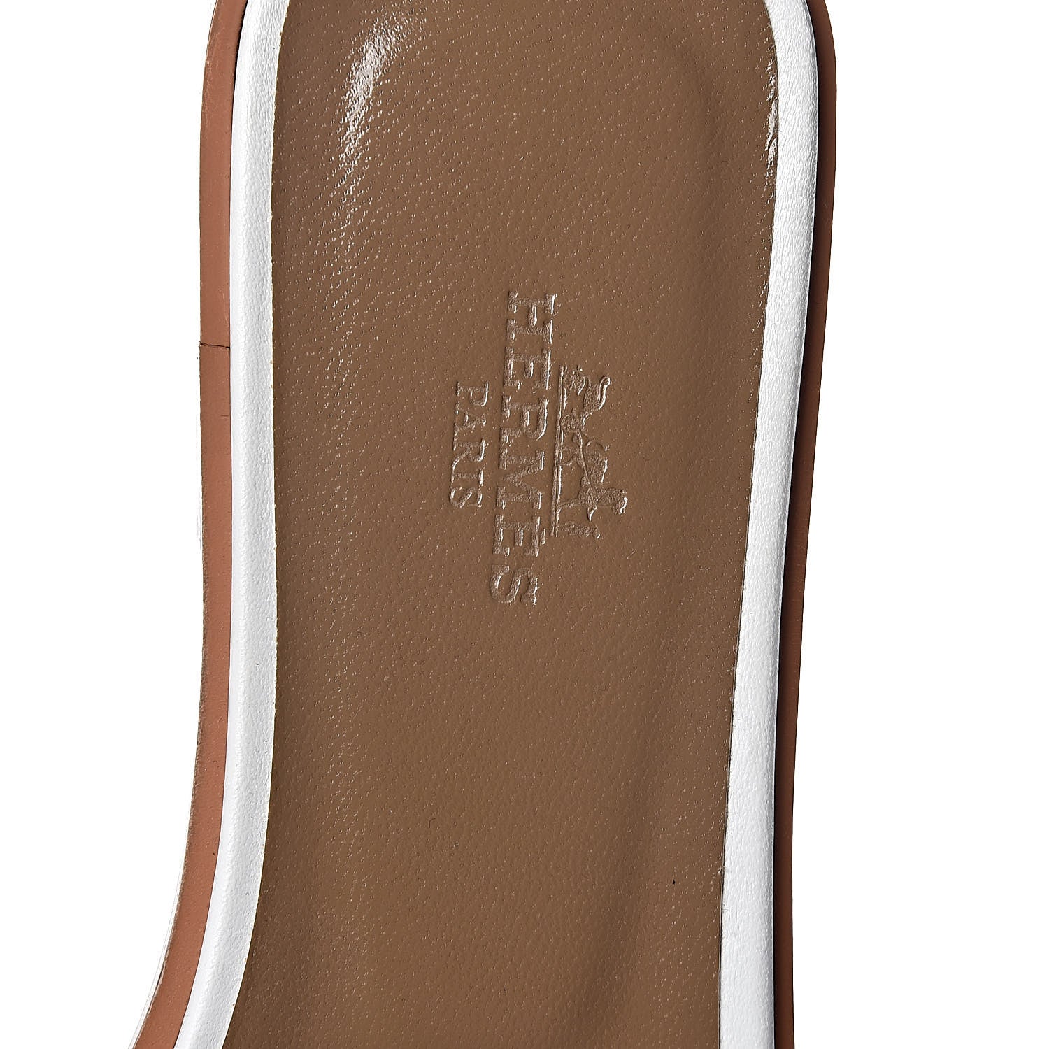Hermes Box Calfskin Oran Sandals 38 White 7 of 8
