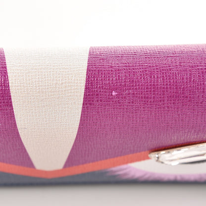 Fendi Vitello Elite Crystal Eye Monster Continental Wallet Cobalt Lavender Pink 7 of 8
