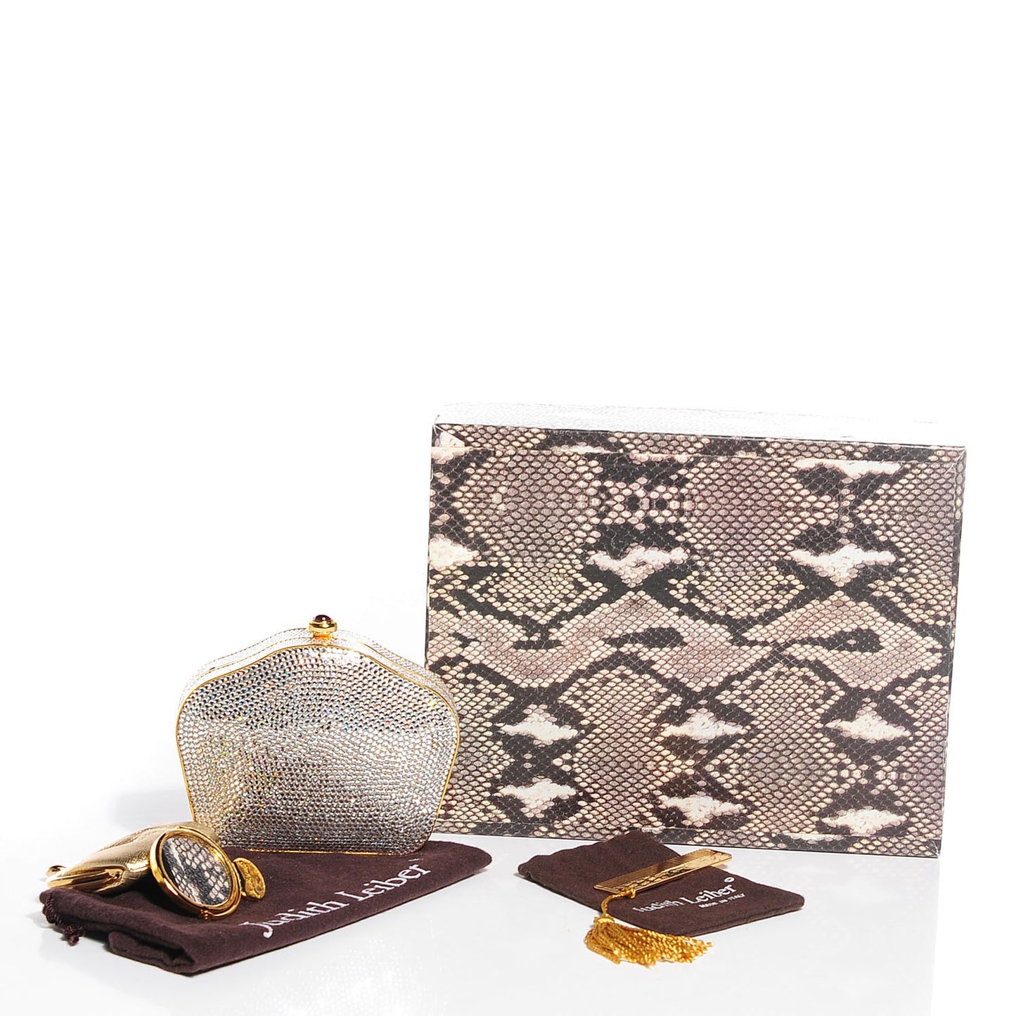 Swarovski Crystal Minaudiere Clutch Gold