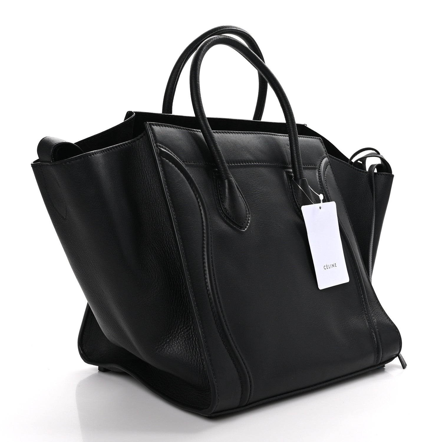 Celine Supple Calfskin Medium Phantom Luggage Black 5 of 12