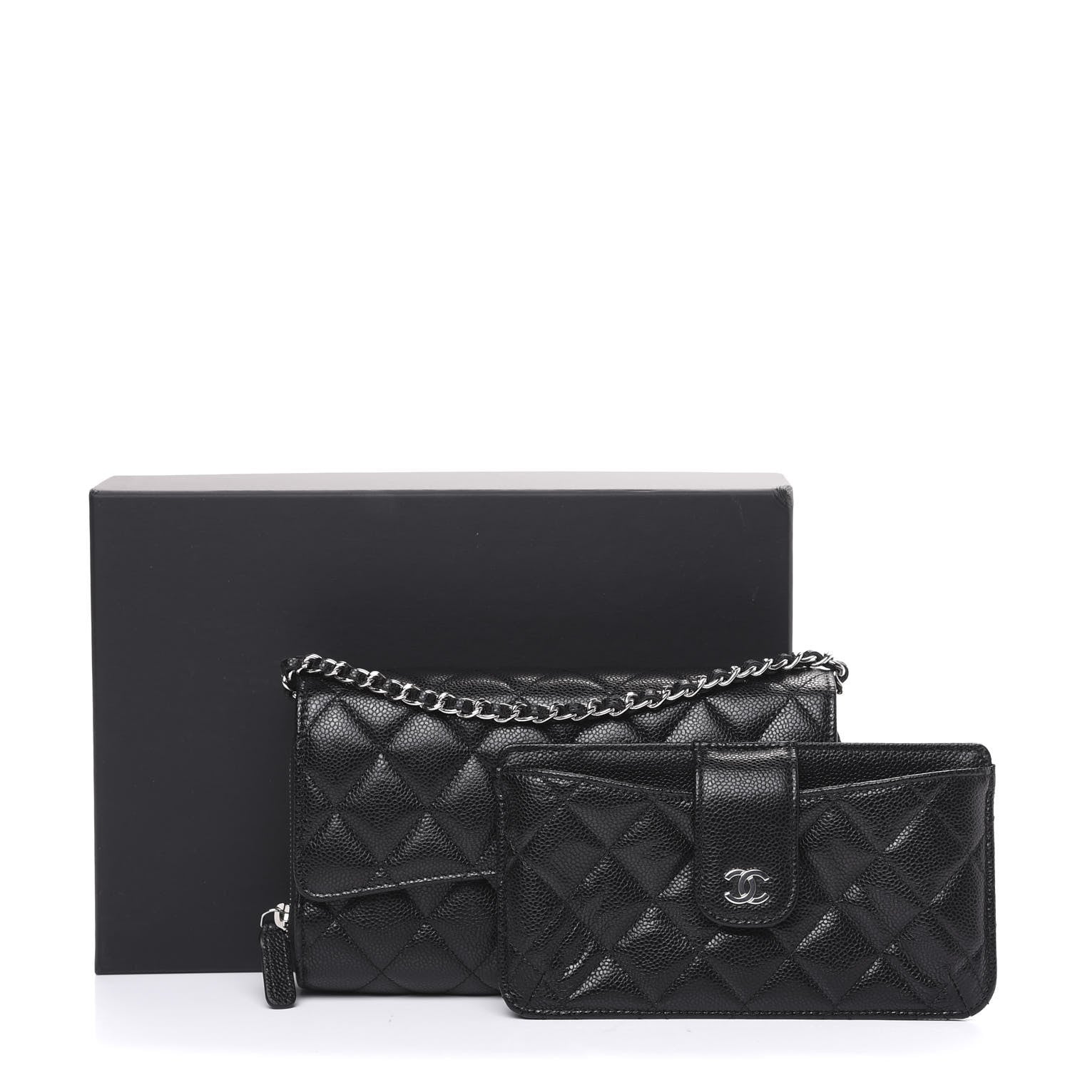 Chanel Caviar Quilted Wallet On Chain WOC Black 9 of 9