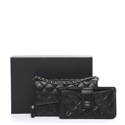 Chanel Caviar Quilted Wallet On Chain WOC Black 9 of 9