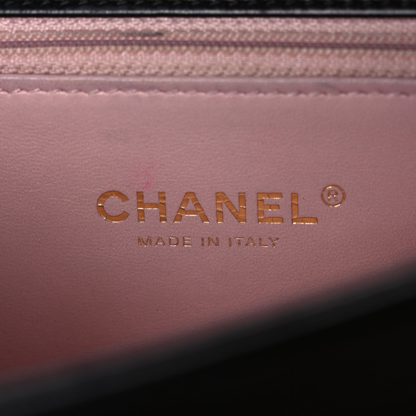 Glazed Calfskin Quilted Small Straight Lined Flap Black
