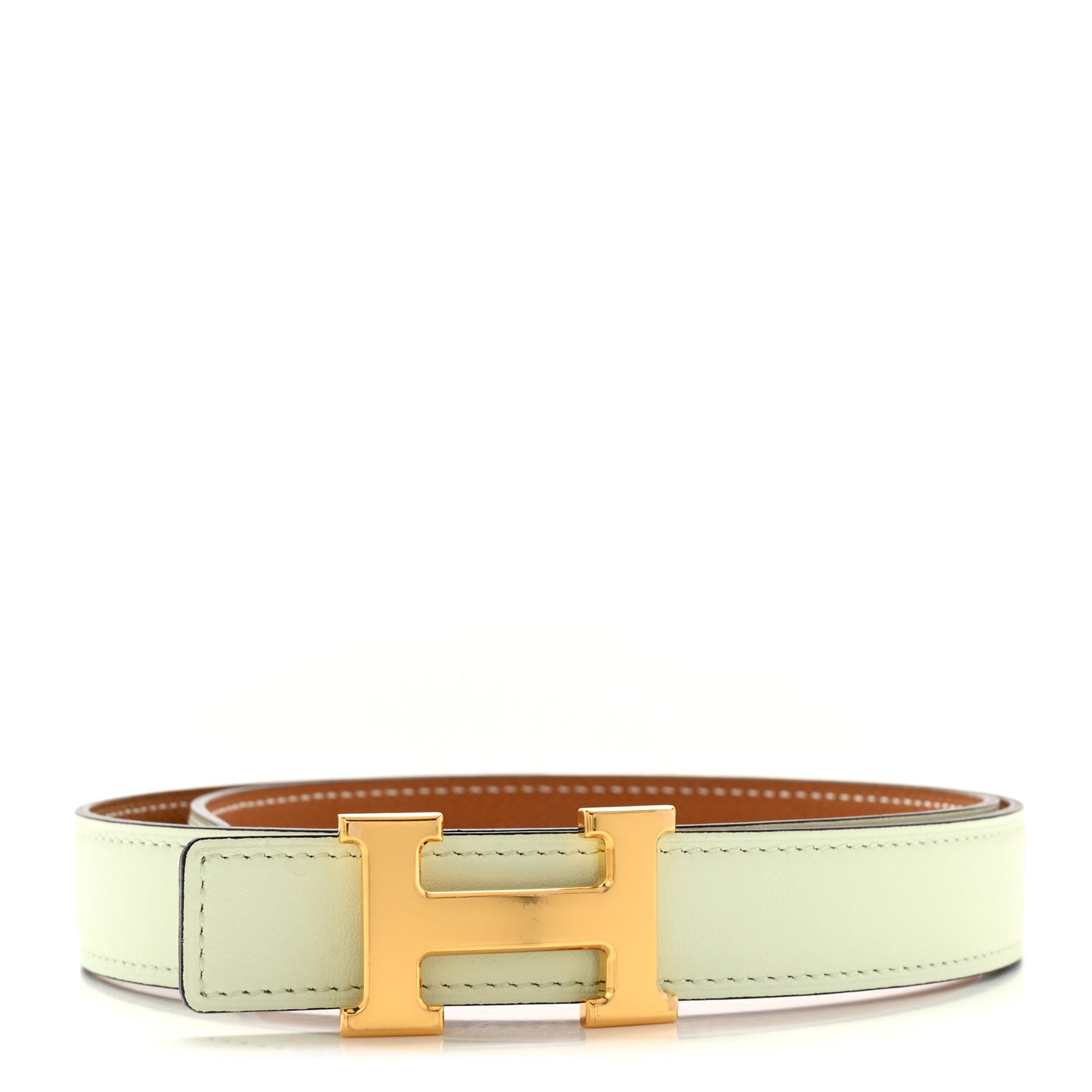 Epsom Swift 24mm Mini H Belt 75 30 Gold Vert Fizz
