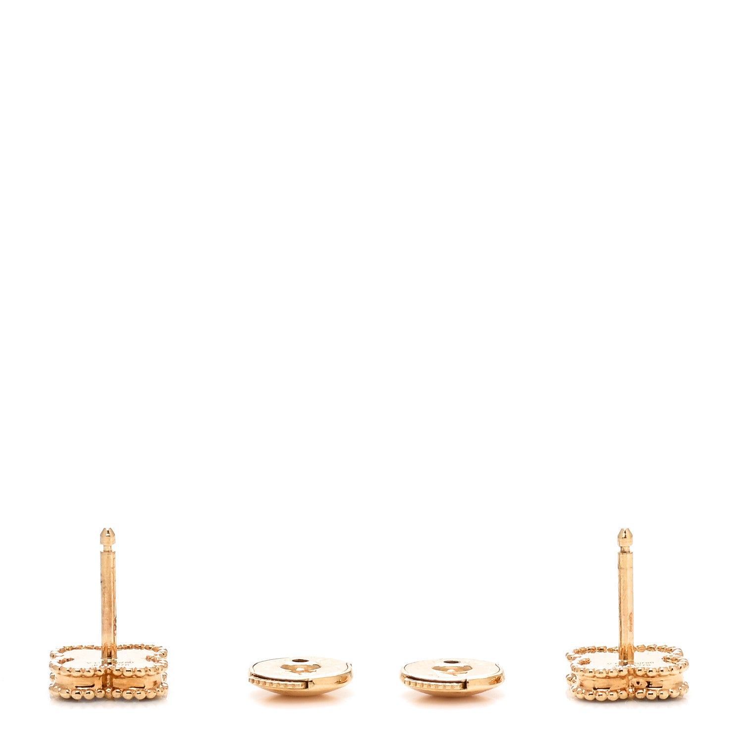 Van Cleef & Arpels 18K Yellow Gold Black Onyx Sweet Alhambra Earrings 3 of 5