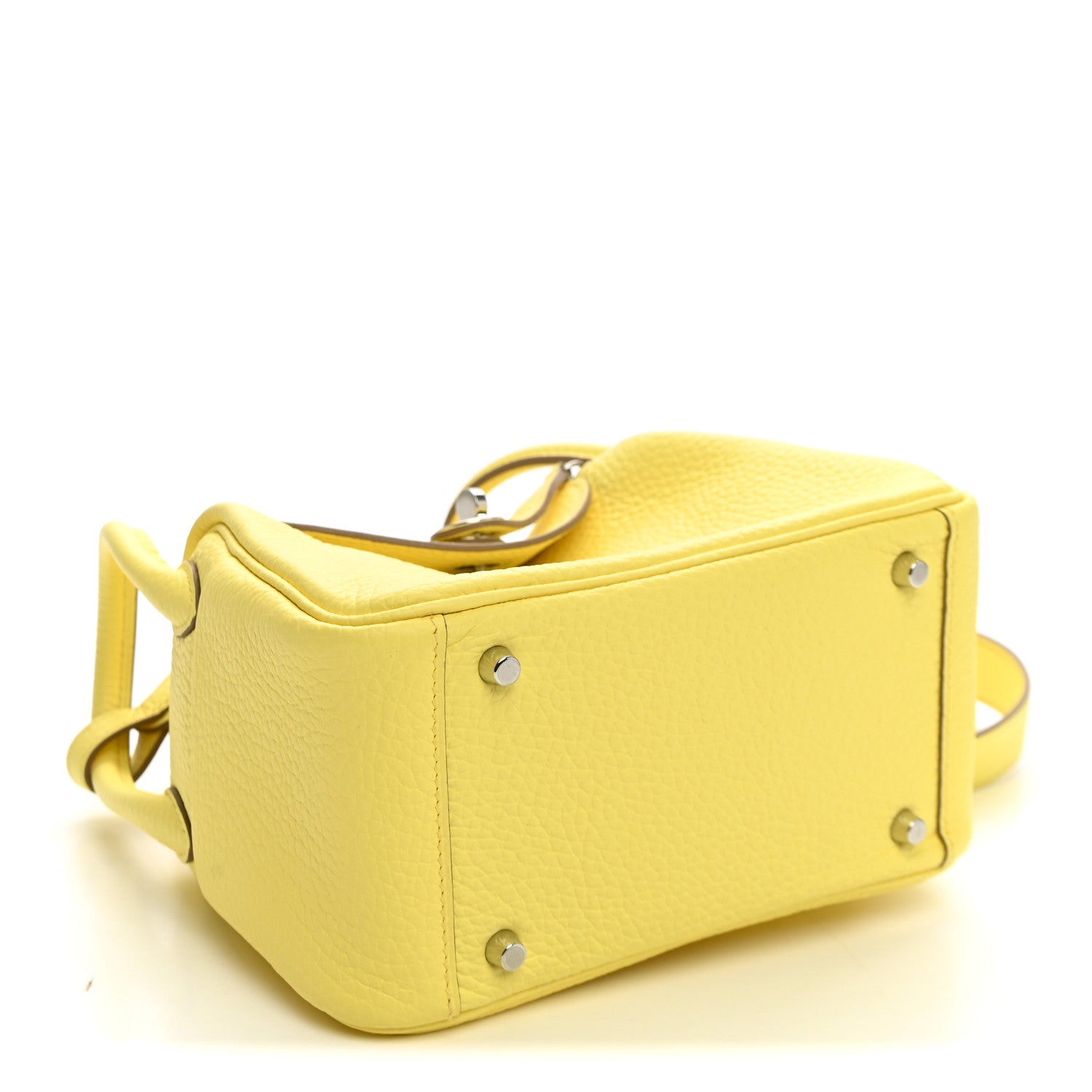 Hermes Taurillon Clemence Mini Lindy 20 Limoncello 3 of 10