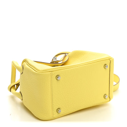 Hermes Taurillon Clemence Mini Lindy 20 Limoncello 3 of 10