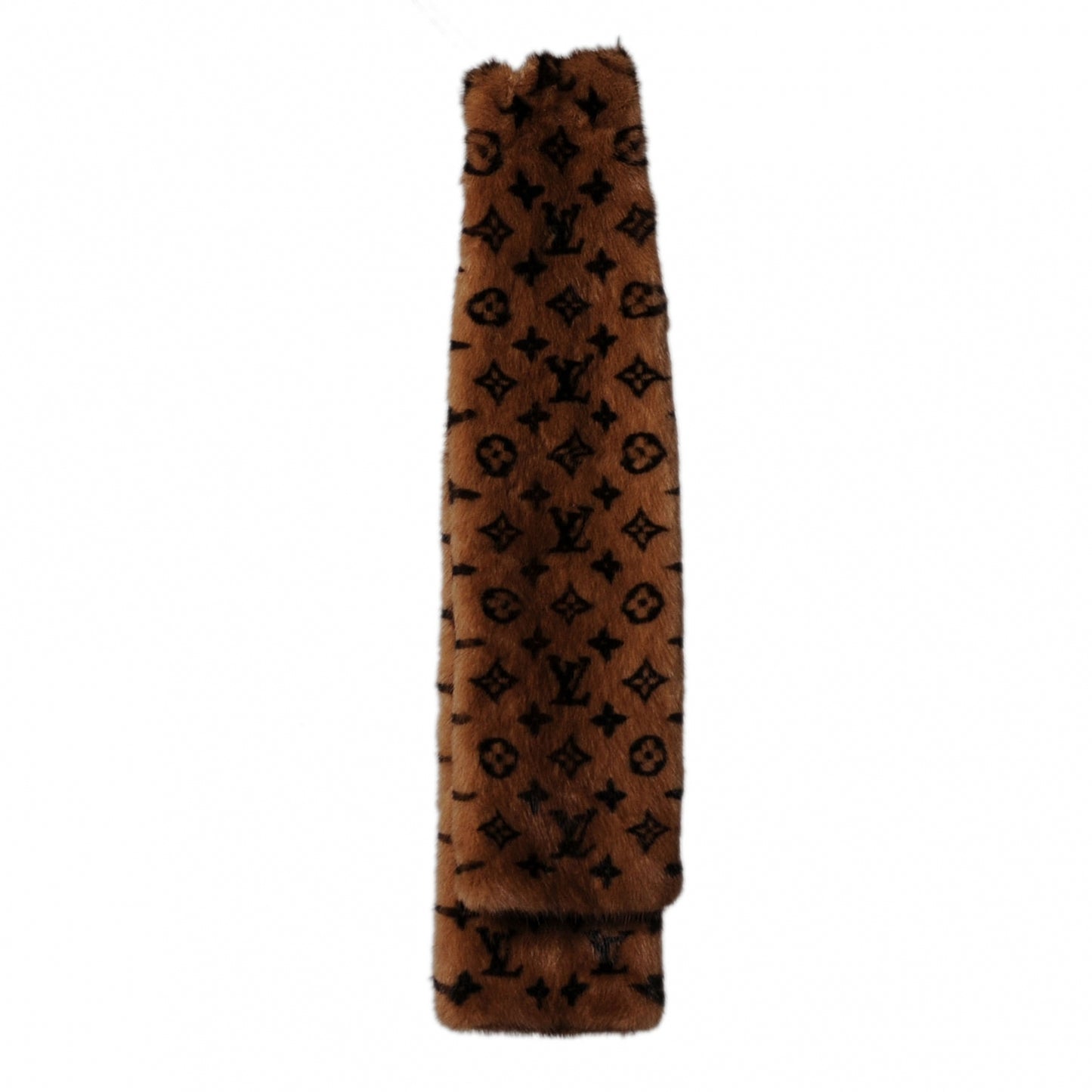 Monogram Mink Fur Scarf Stole Wrap