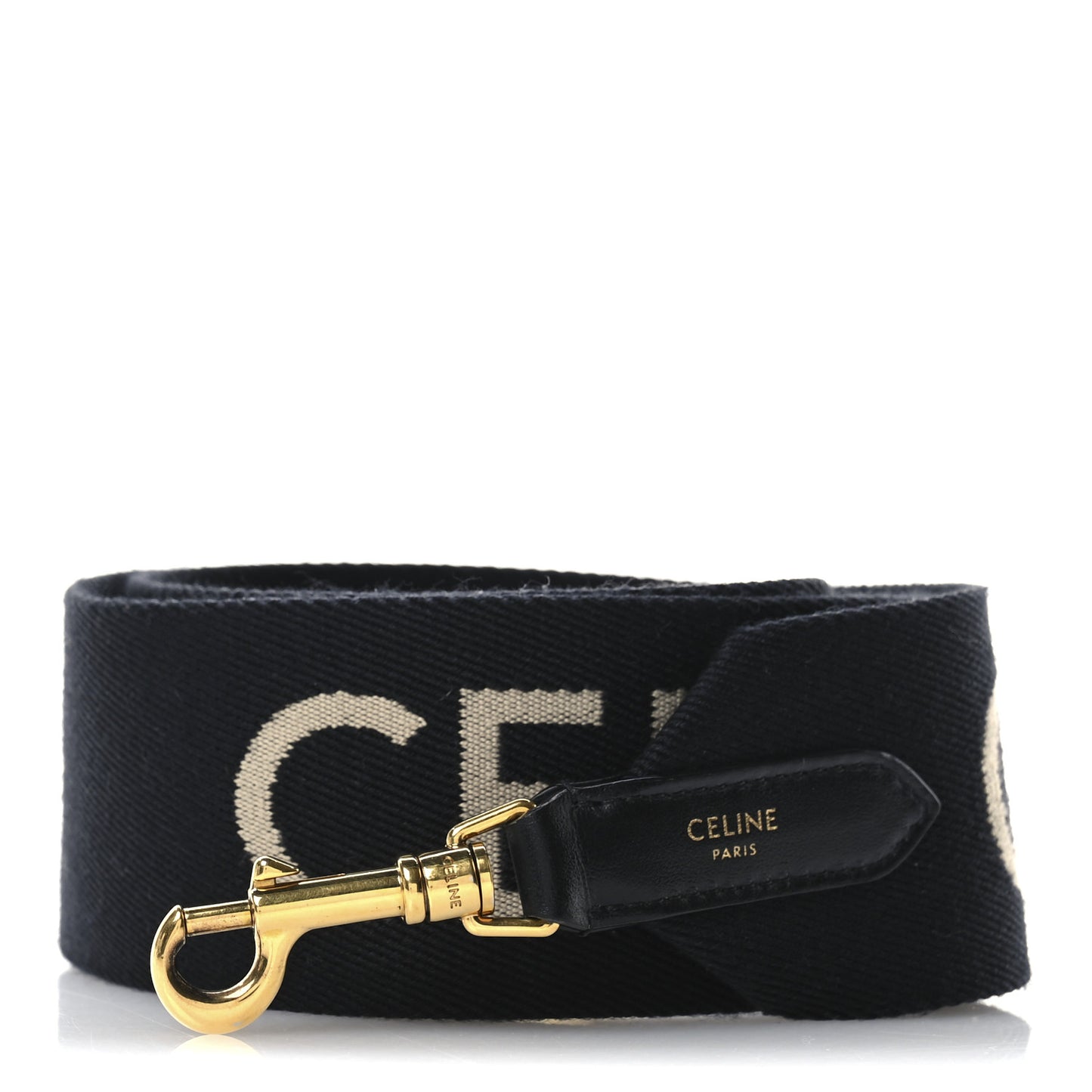 Jacquard Wool Logo Strap Black Beige