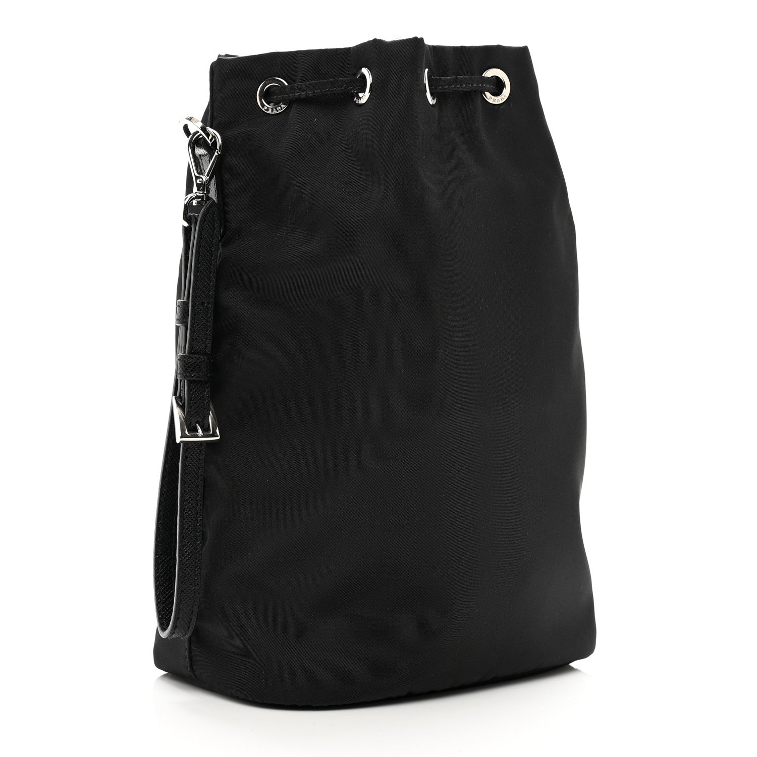 Prada Saffiano Tessuto Nylon Vela Bucket Wristlet Black 3 of 6