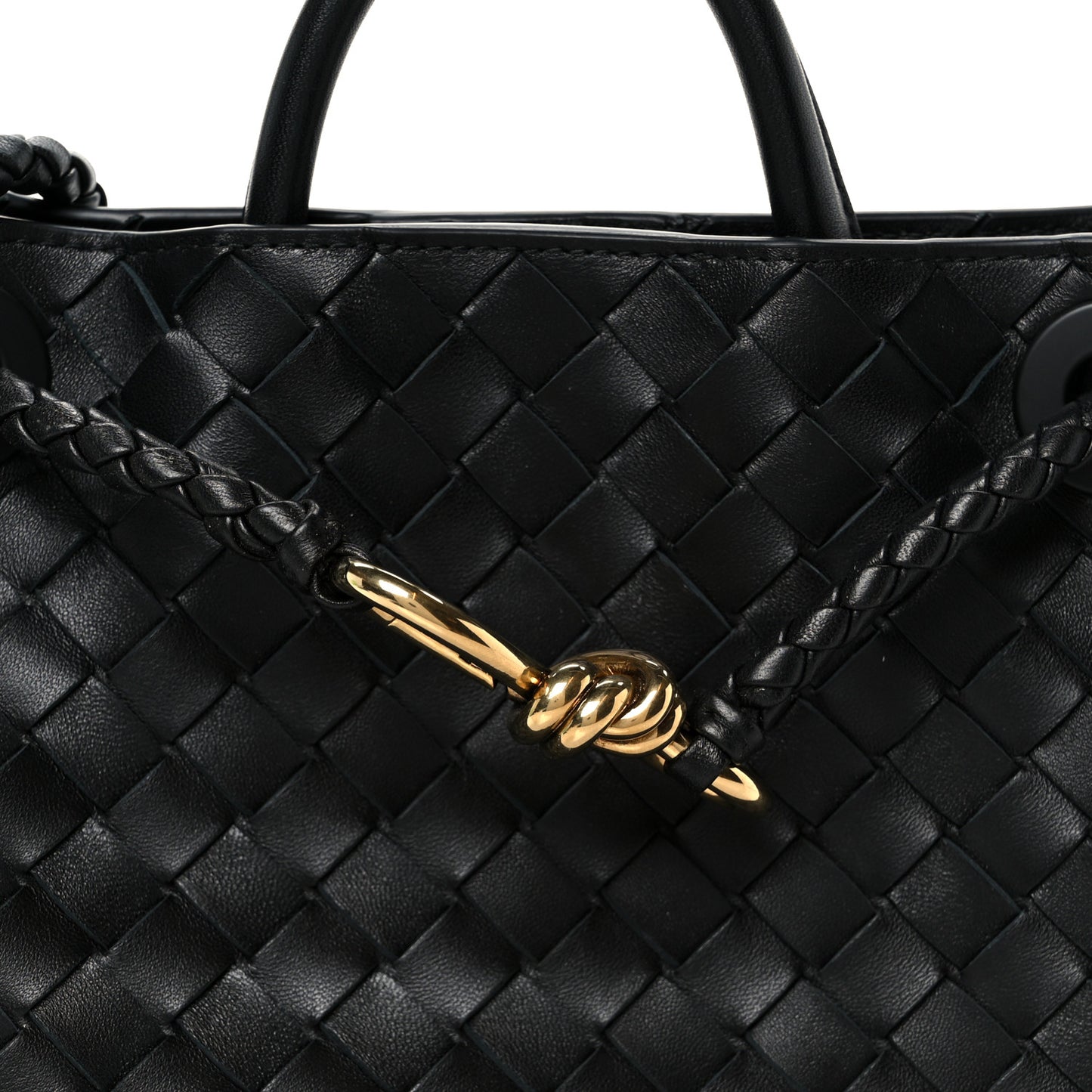 Nappa Intrecciato Small Andiamo Shoulder Bag Black