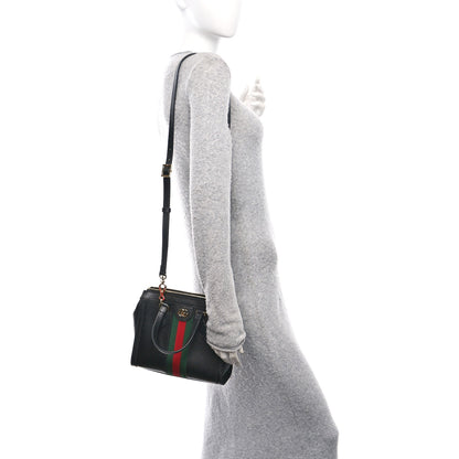 Gucci Textured Calfskin Web Small Ophidia Tote Bag Black 2 of 10