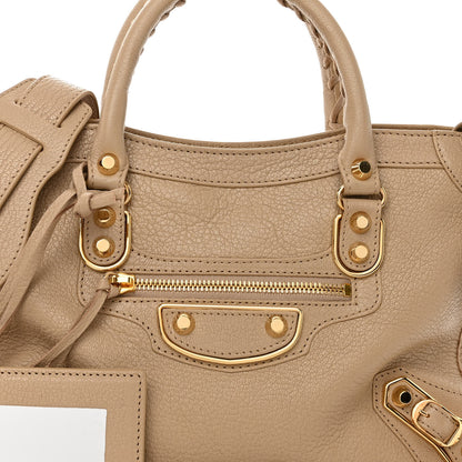 Balenciaga Shiny Goatskin Gold Metallic Edge Hardware S City Beige Sahara 7 of 10
