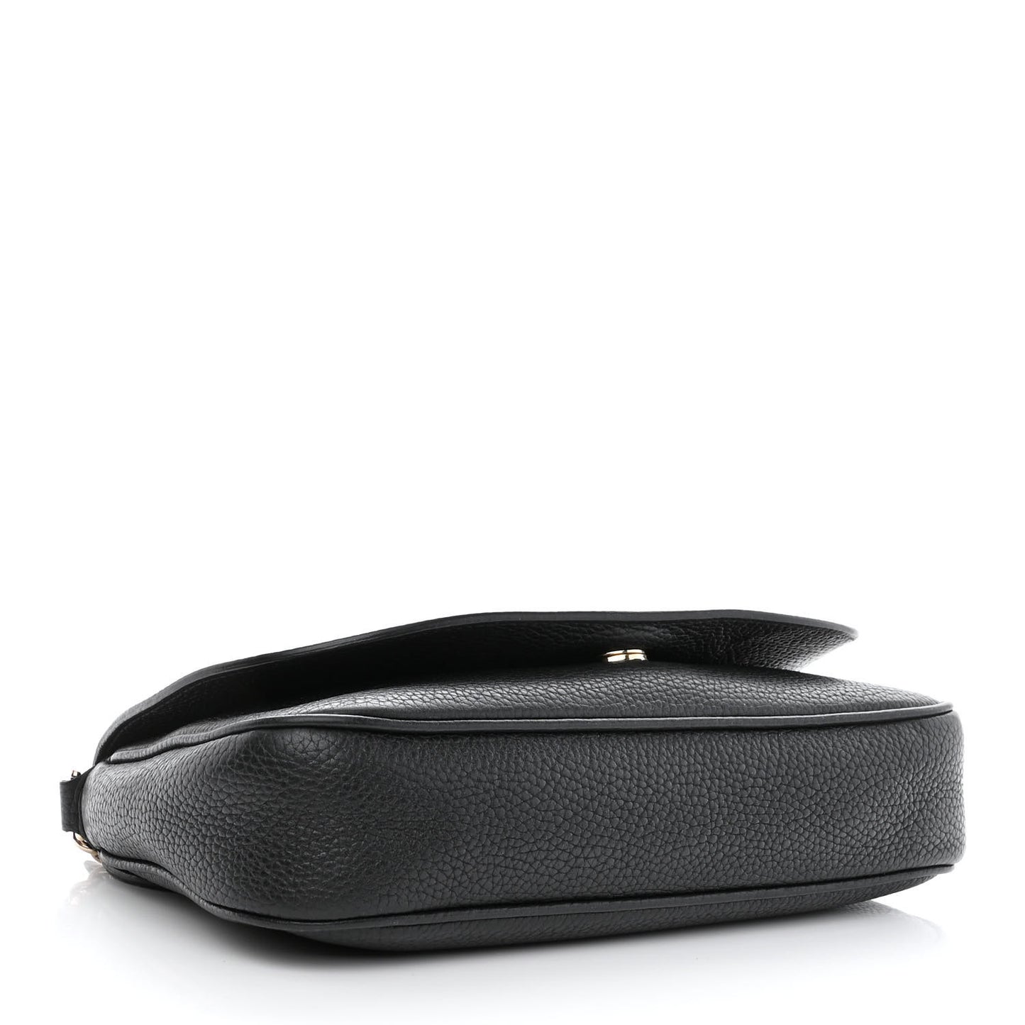 Pebbled Calfskin Medium Soho Flap Crossbody Black