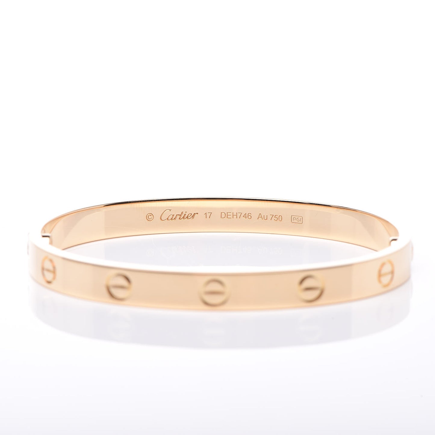 18K Yellow Gold LOVE Bracelet 17