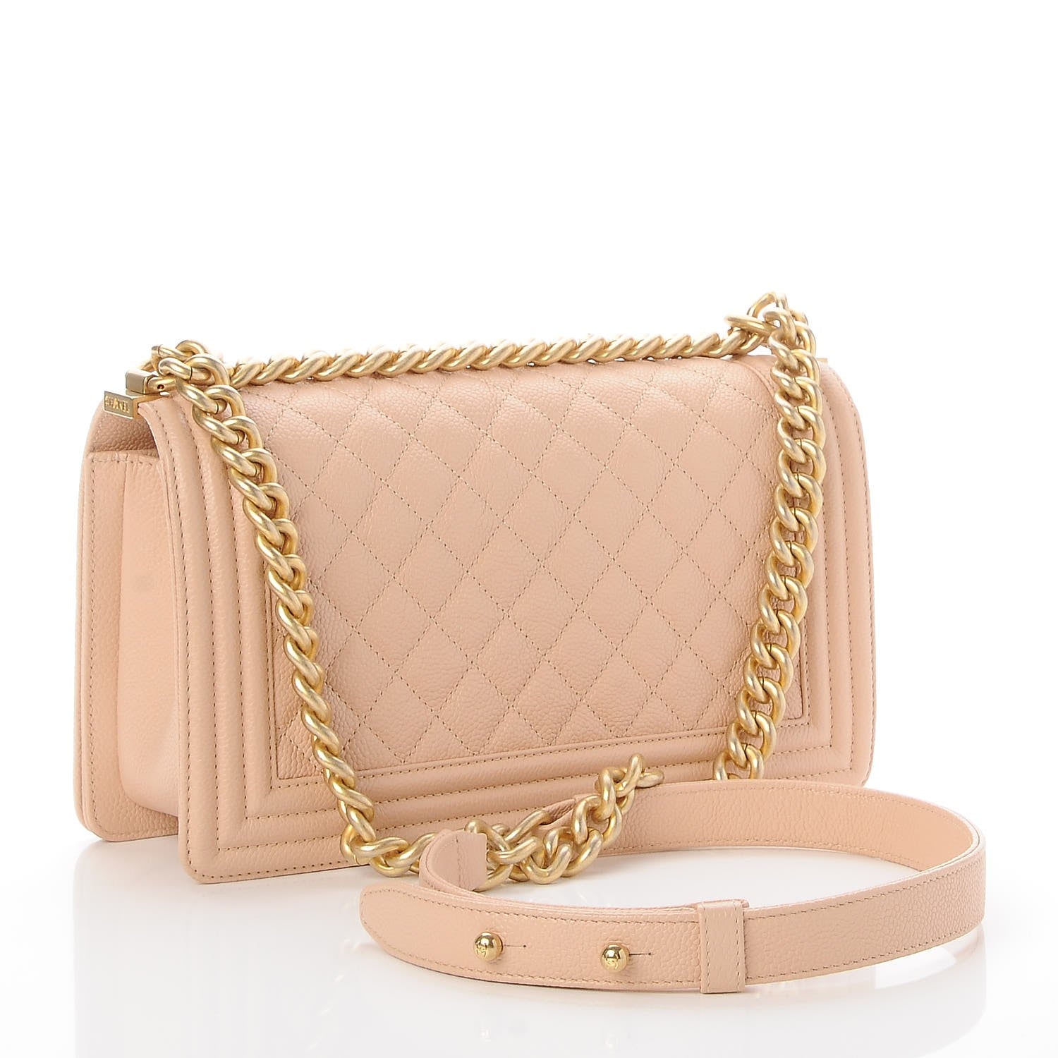 Chanel Caviar Quilted Medium Boy Flap Light Beige 4 of 9