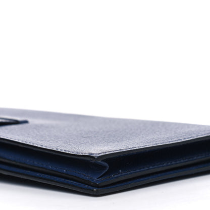 Hermes Chevre Mysore Bearn Gusset Wallet Bleu Thalassa 11 of 14