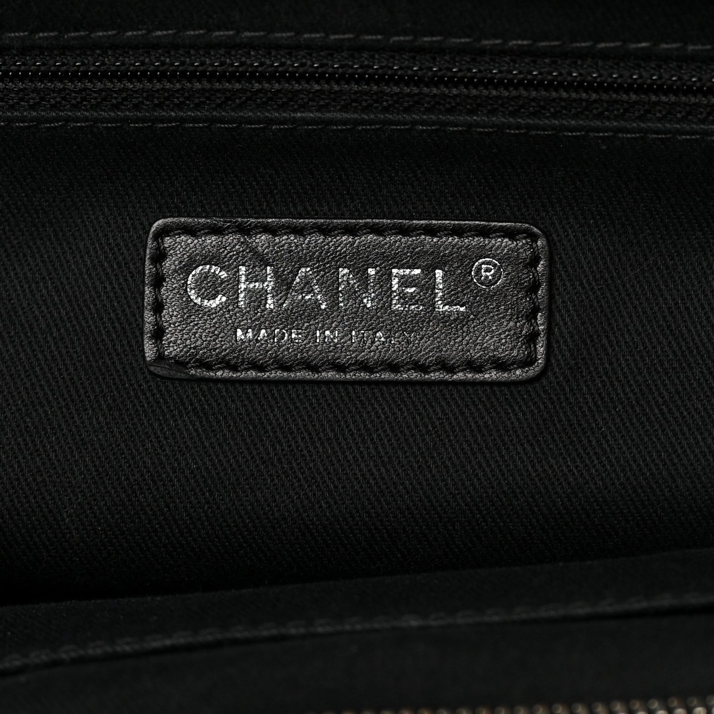 Iridescent Calfskin Quilted In The Mix Shopping Tote Black