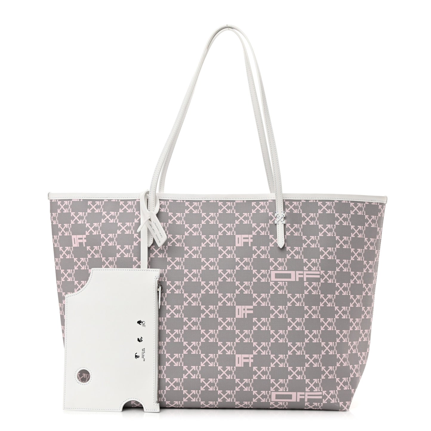 Coated Canvas Arrow Print Day Off Tote Bag White