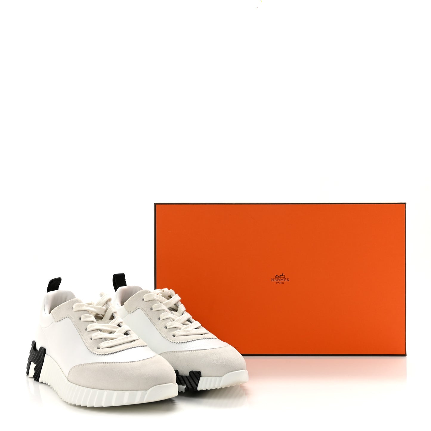 Calfskin Suede Goatskin Bouncing Sneakers 38 White Black