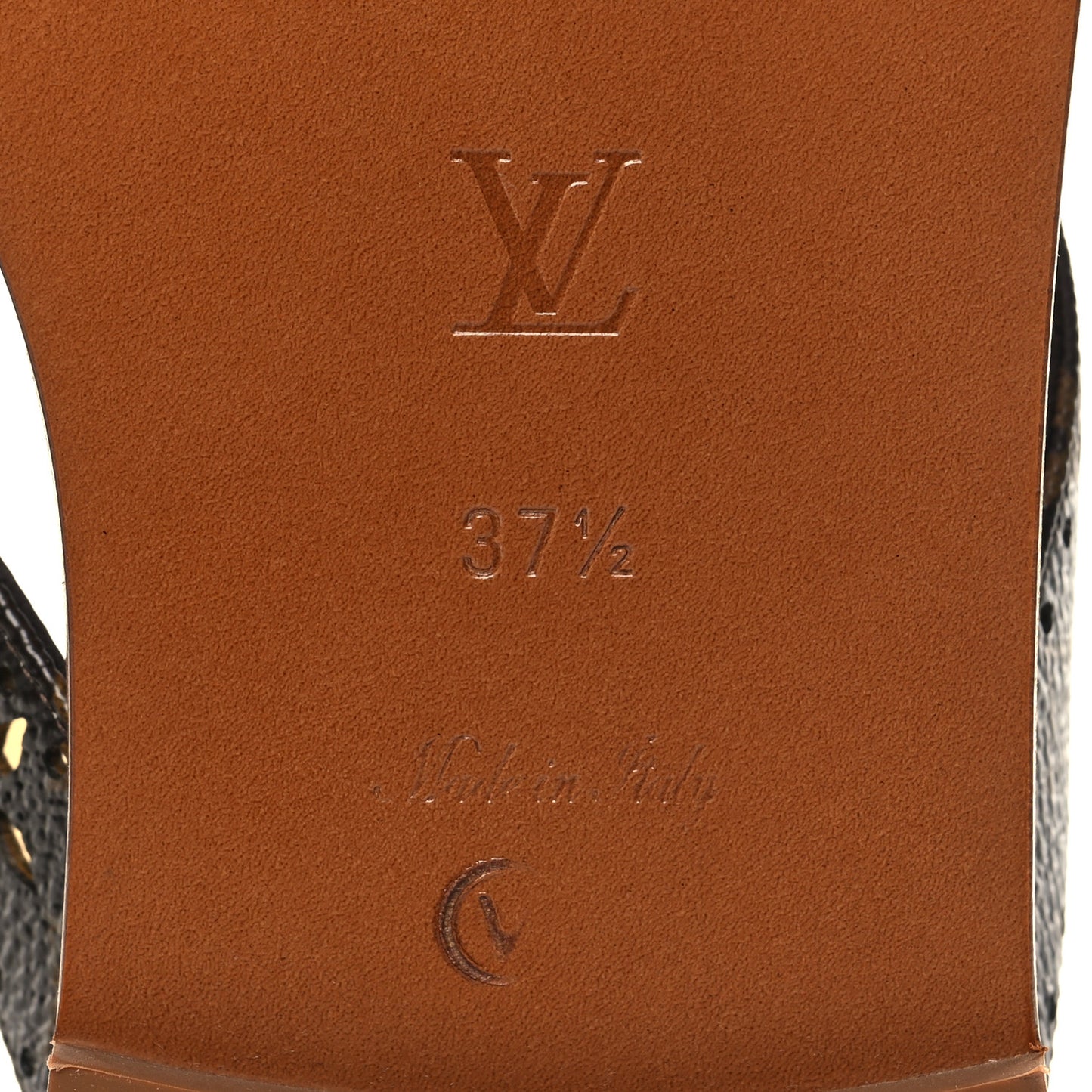 Monogram Sunny Flat Thong Sandals 37.5 Brown