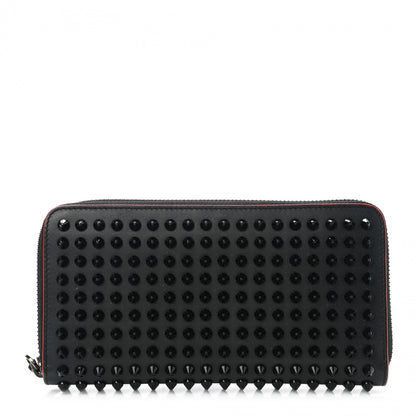 Christian Louboutin Calfskin Panettone Spiked Zip Around Wallet Black 1 of 7