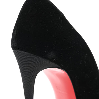 Christian Louboutin Velvet Madame Menule Bow 100 Pumps 35 Black 9 of 11