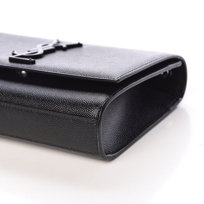 Saint Laurent Grain De Poudre Small Monogram Kate Satchel Black 6 of 9