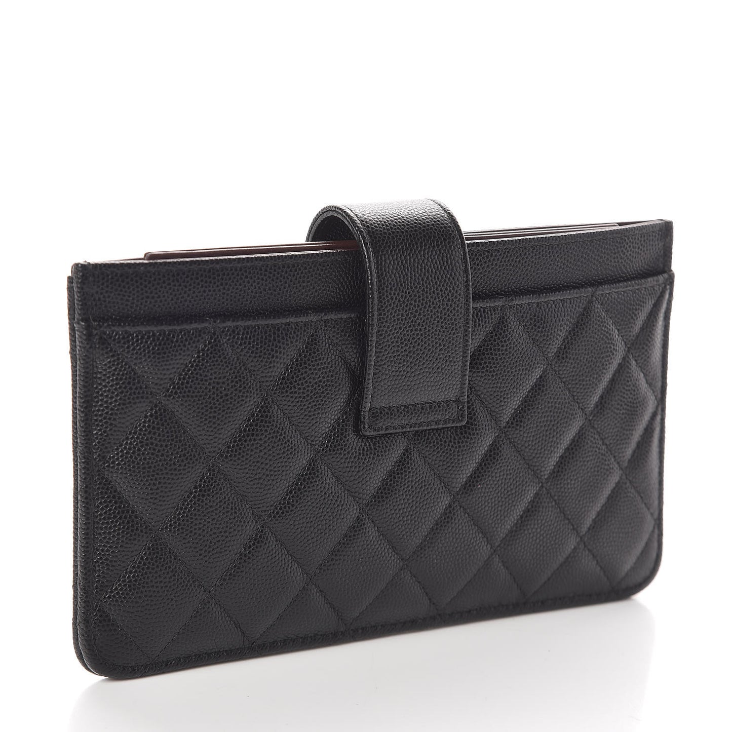 Caviar Quilted Classic Strap Pouch Black