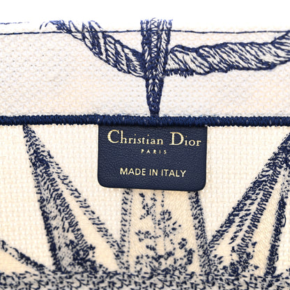 Christian Dior Canvas Embroidered Medium Reve d'Infini Book Tote Blue 6 of 12