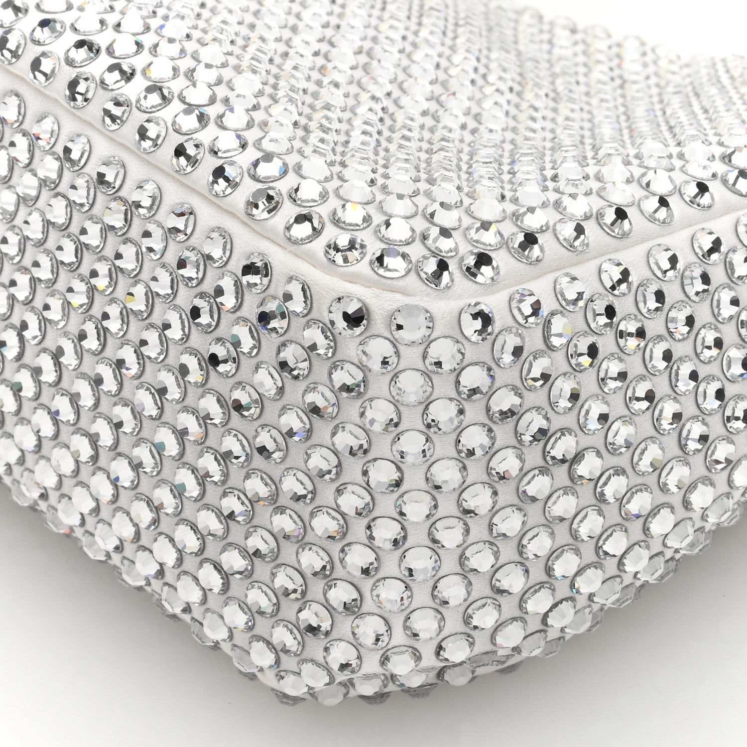 Prada Satin Crystal Mini Re-Edition 2000 Bag White 9 of 9