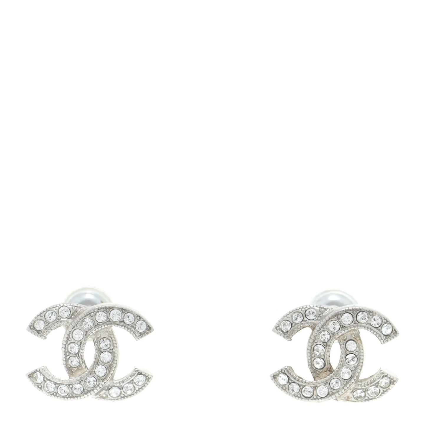 Crystal CC Earrings Silver