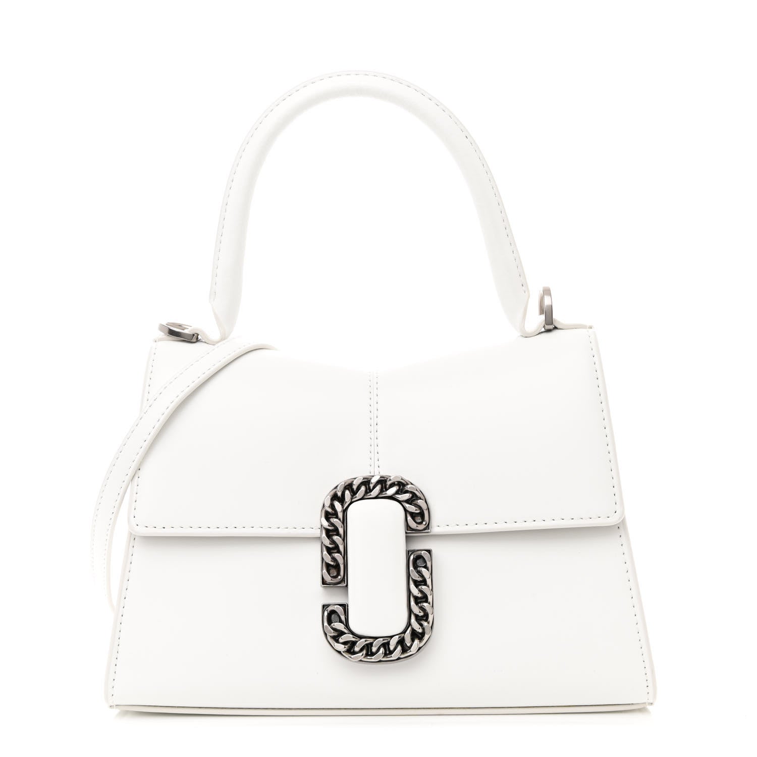 Marc Jacobs Calfskin The St. Marc Top Handle Bag White 1 of 10