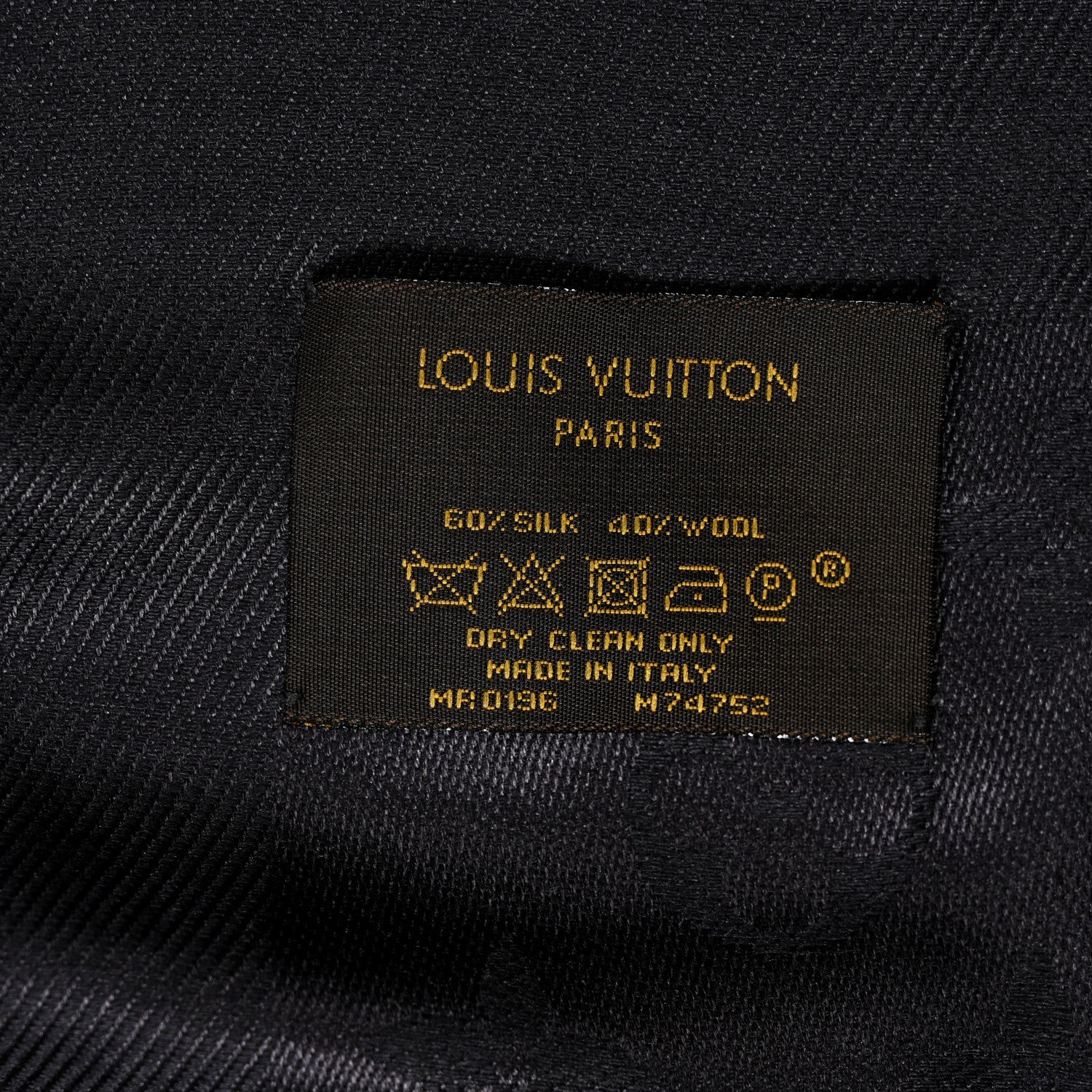 Louis Vuitton Silk Lurex Wool Monogram Shine Shawl Black 4 of 4