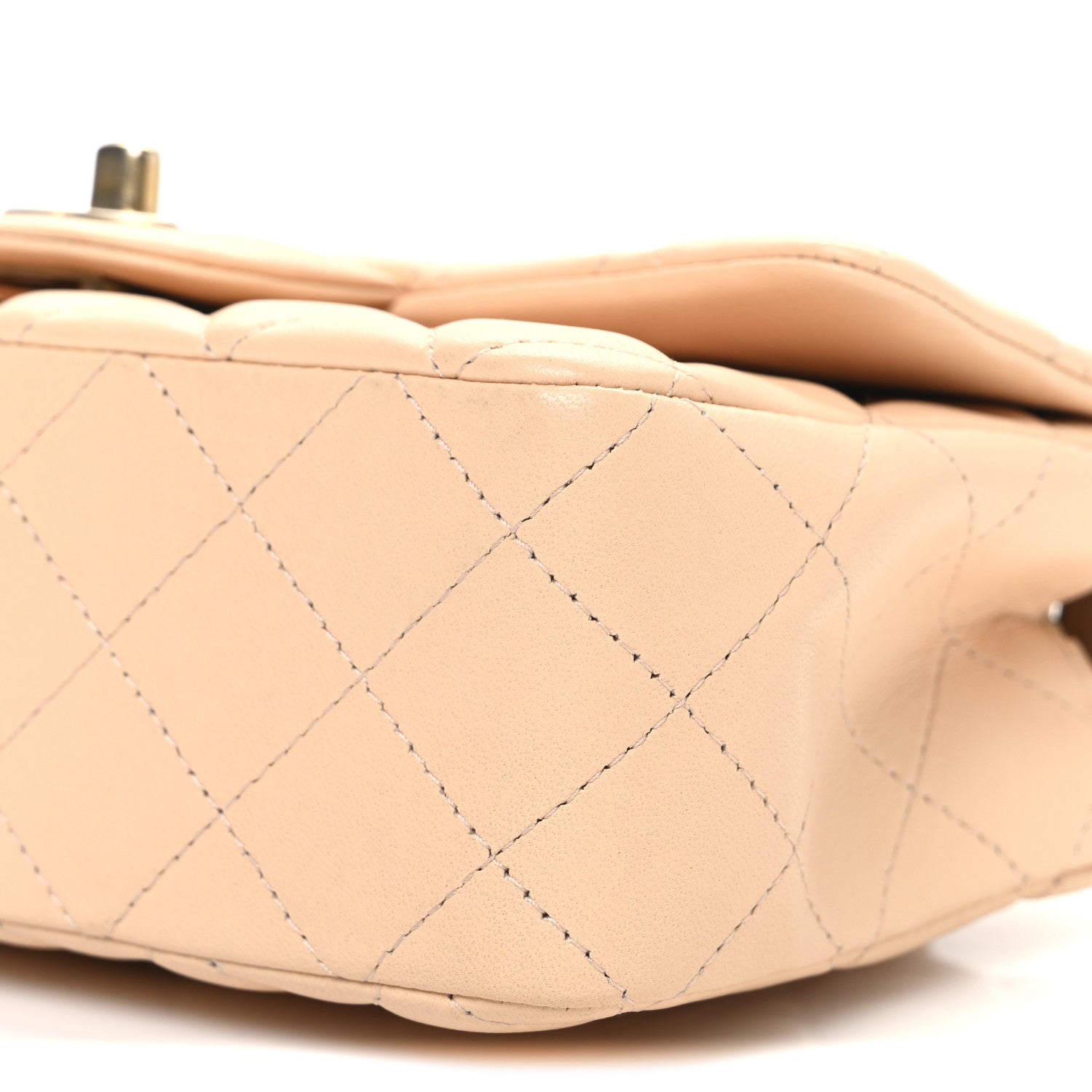 Chanel Lambskin Quilted Mini Rectangular Flap Beige 10 of 10