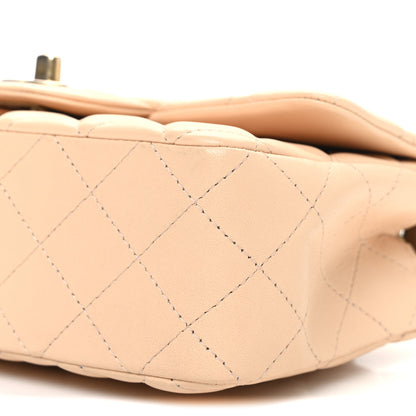 Chanel Lambskin Quilted Mini Rectangular Flap Beige 10 of 10