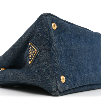 Prada Denim Canapa Small Logo Tote Avio 8 of 9