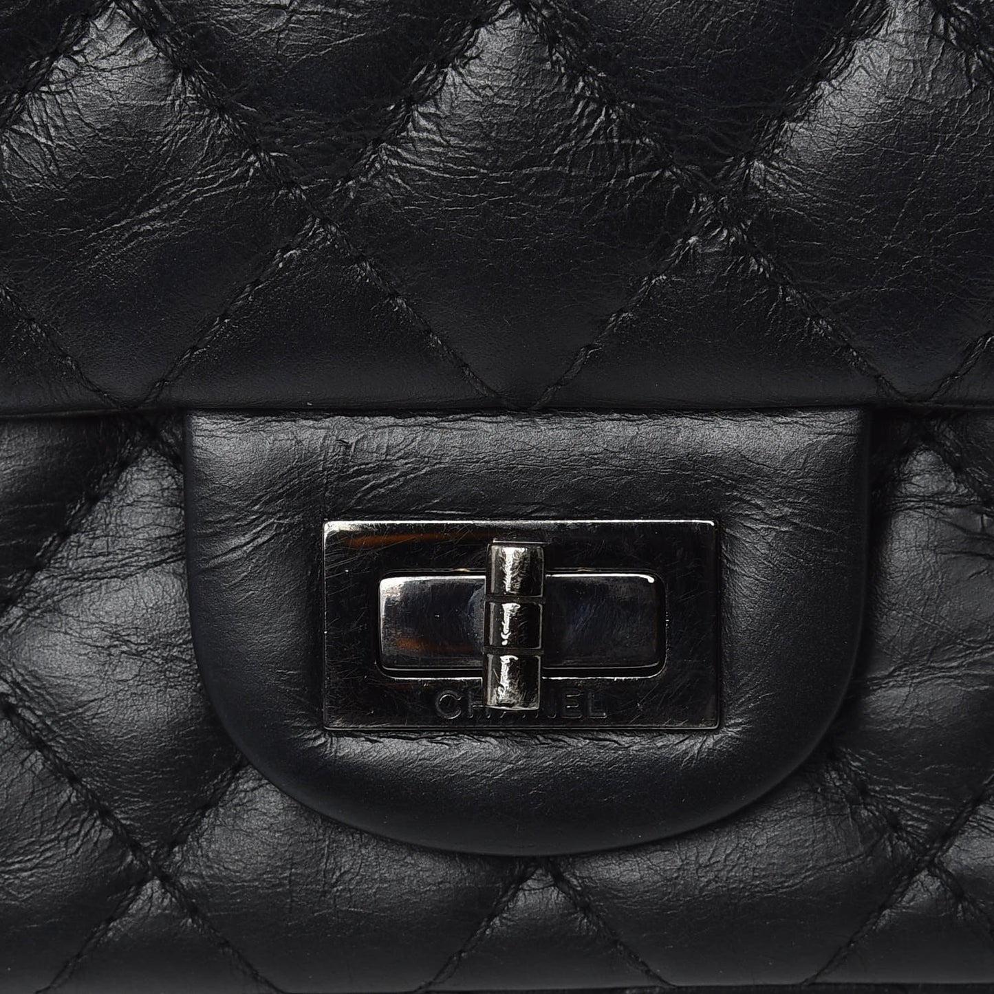 Aged Calfskin Quilted 2.55 Reissue 225 Flap So Black