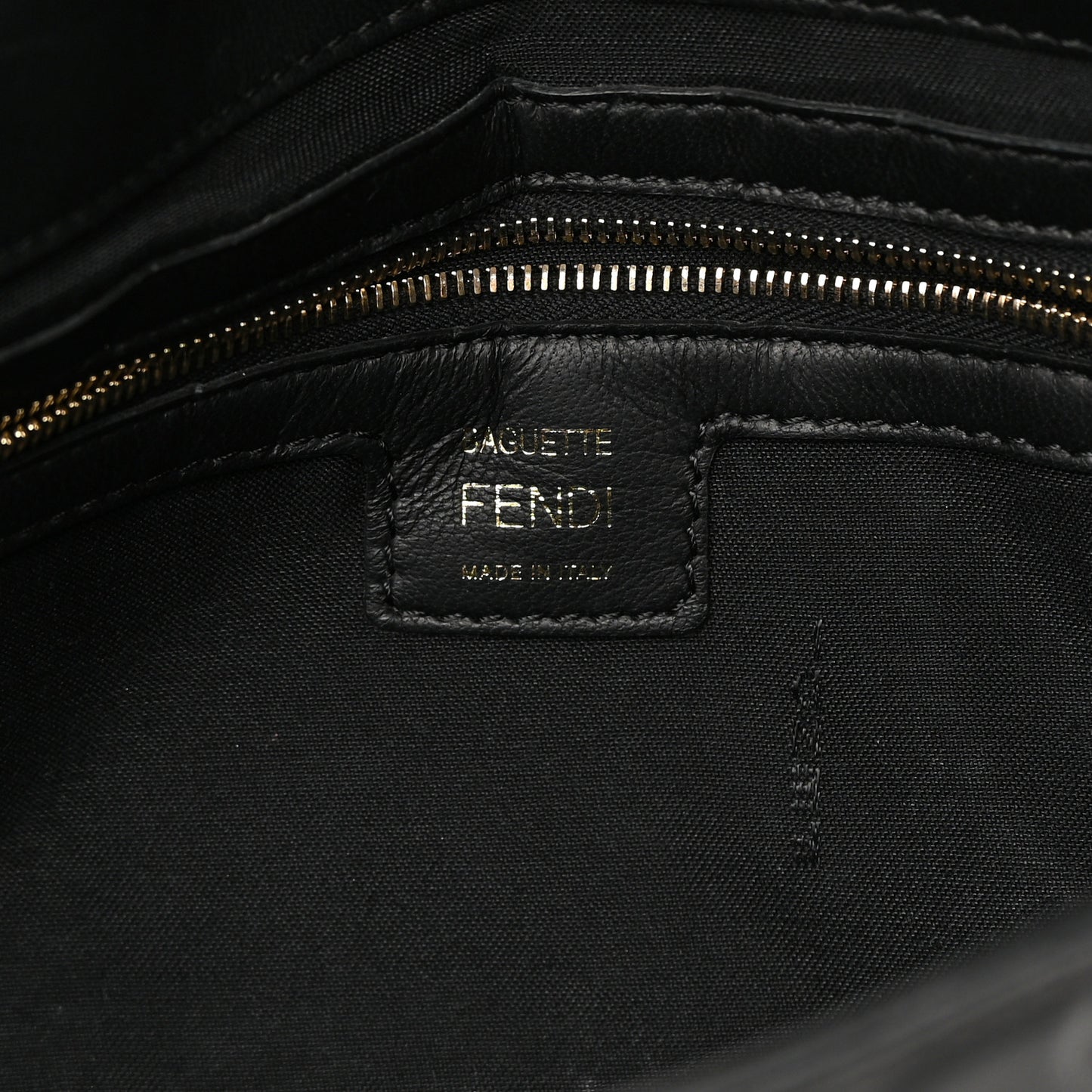 Nappa FF 1974 Embossed Baguette Black