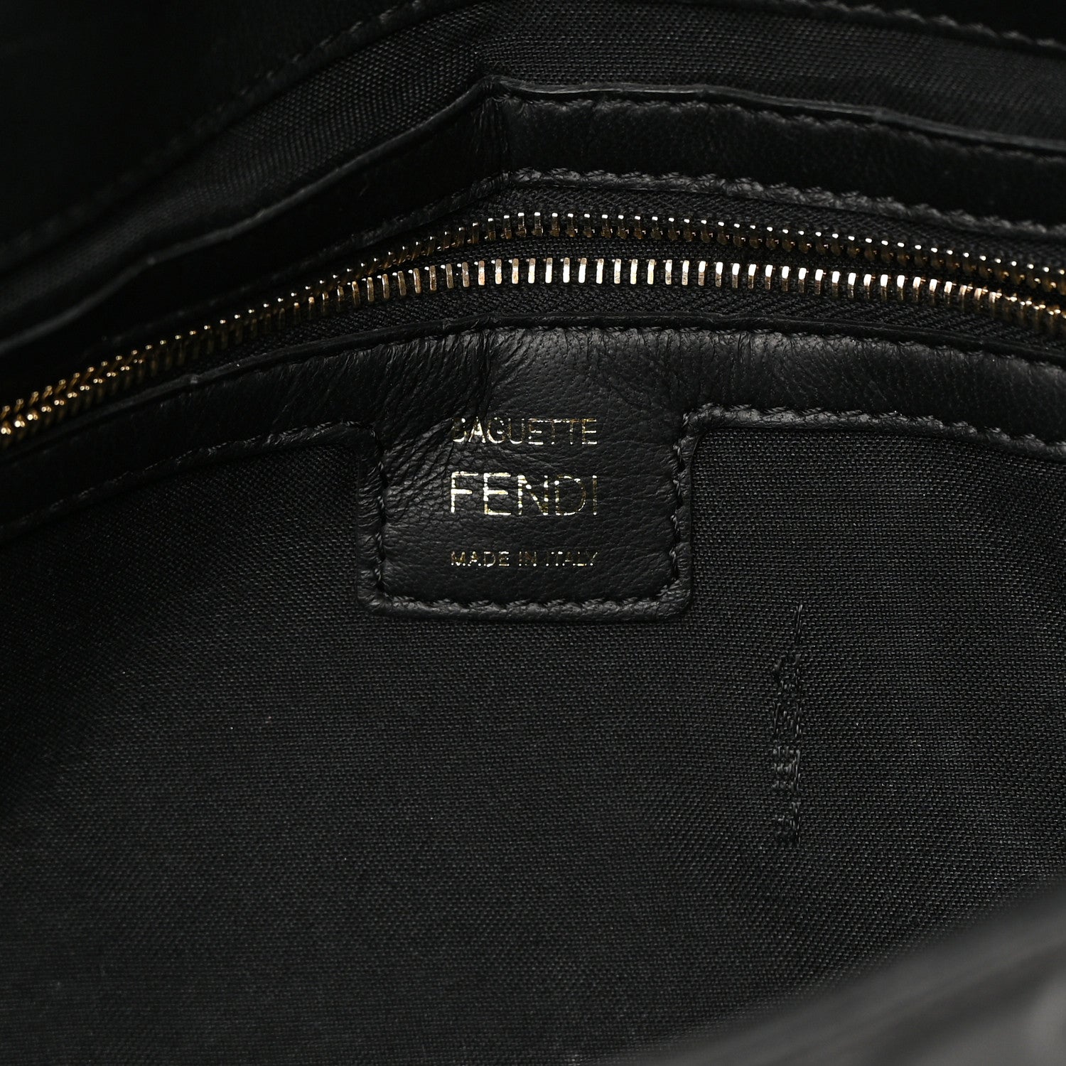 Fendi Nappa FF 1974 Embossed Baguette Black 6 of 16