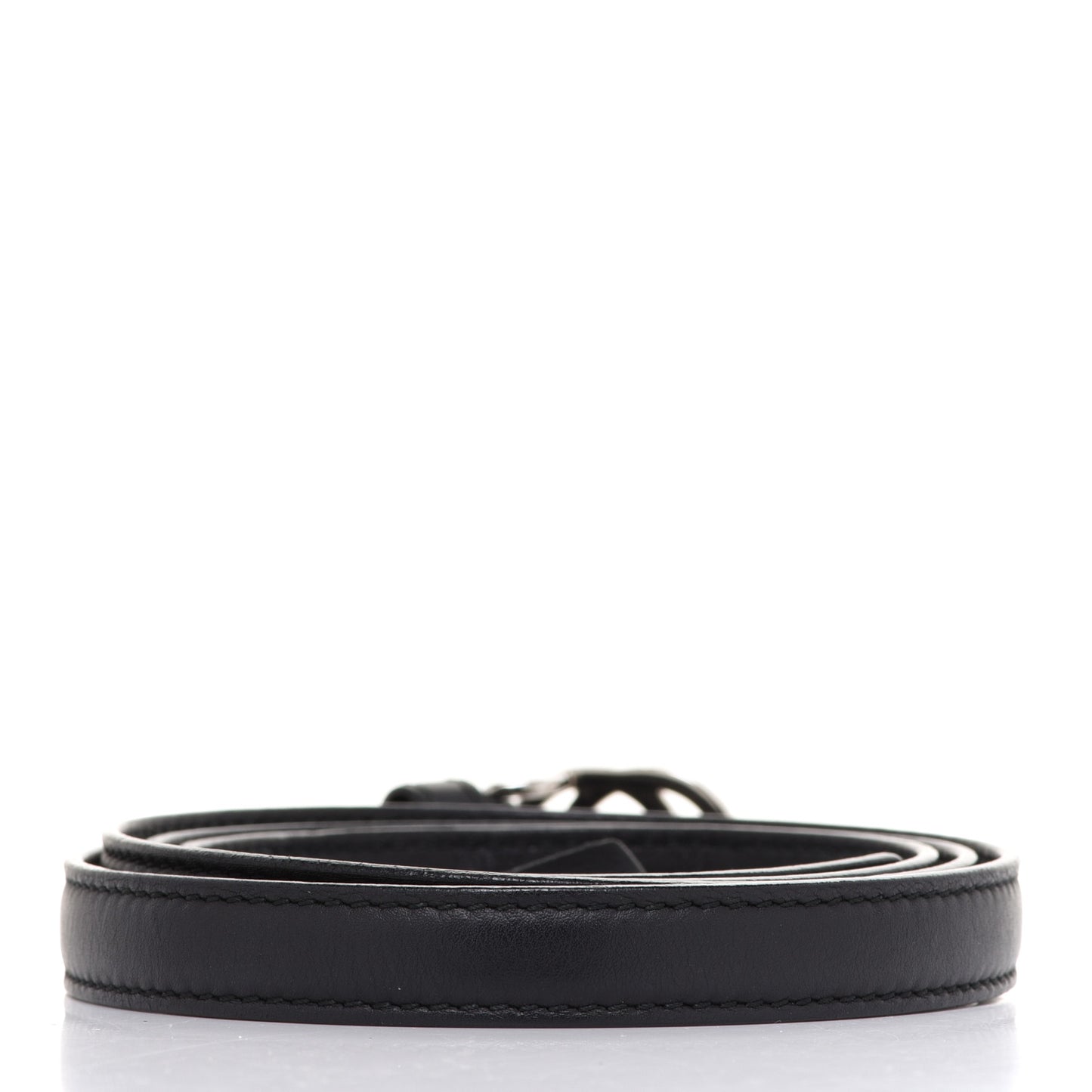 Moon Calfskin Nickel Interlocking G 20mm Belt 95 38 Black