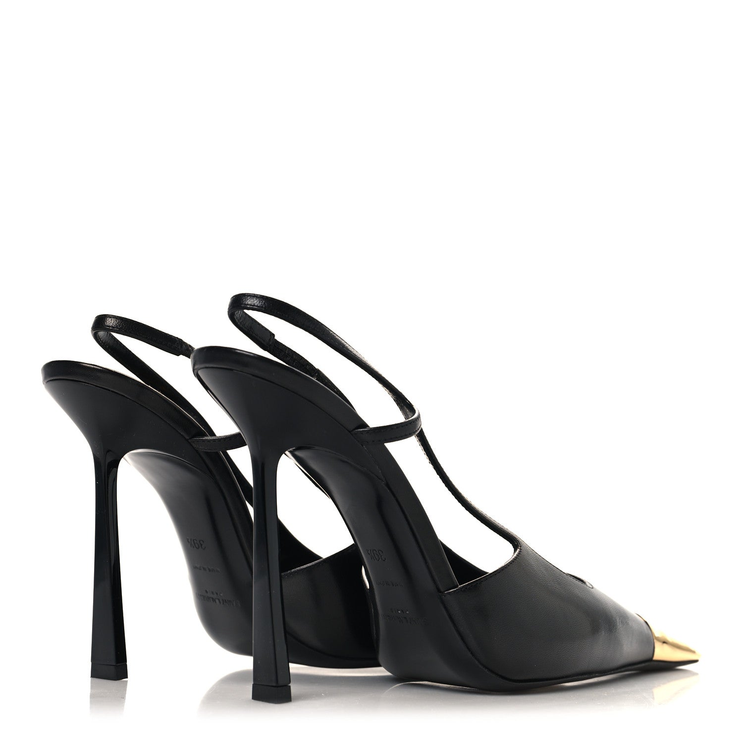Saint Laurent Smooth Calfskin Jeanne 110 Slingback Pumps 39.5 Black 5 of 9